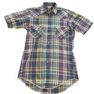 Saddlebrook plaid short sleeve snap shirt S men’s Western ranchwear